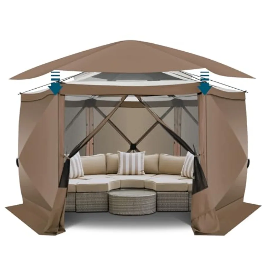Feet Pop Up Canopy Tent, Screened in Gazebo