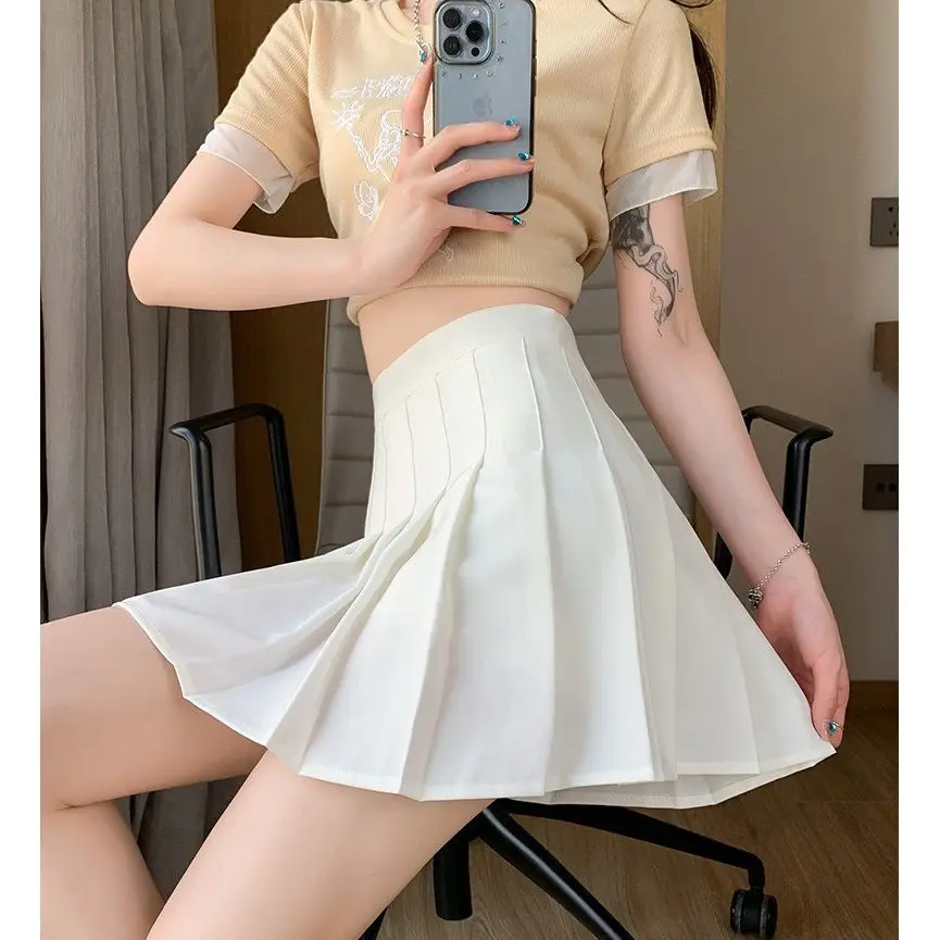 Pink Pleated Skirt Summer Black Mini Skirts Women Sexy Short Skirt White Skirt Kawaii Y2k Skirt High Waist Big size Tennis Skirt