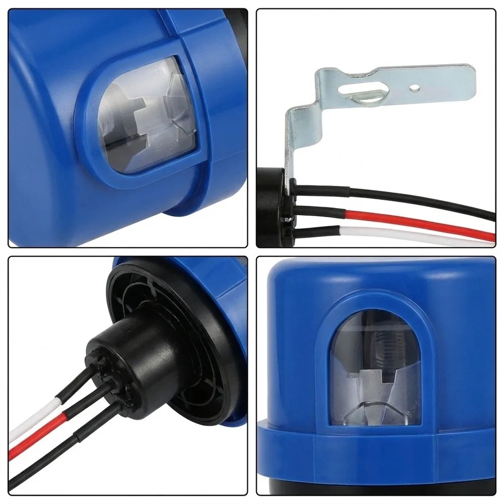 Smart Photocell Streetlight Controller Dual Set with Anti-False-Trigger Delay 10-30s 0.8W Surge Protection Built-in