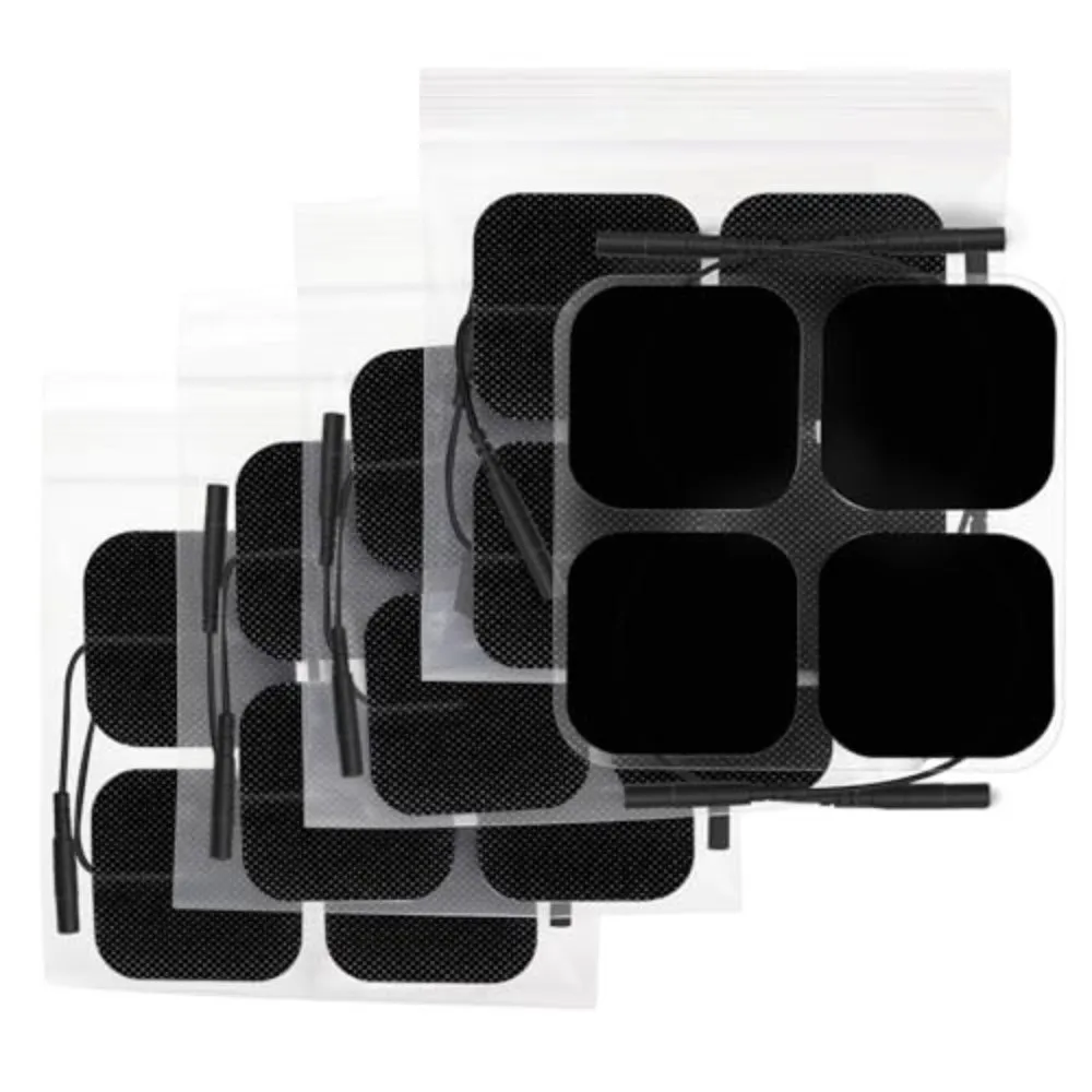 4 Pcs Pack 5x5cm Size TENS Unit Electrode Pads Non-Woven Fabric Upgraded Self-Stick Self Adhesive Electrodes Self-Stick Adhesive