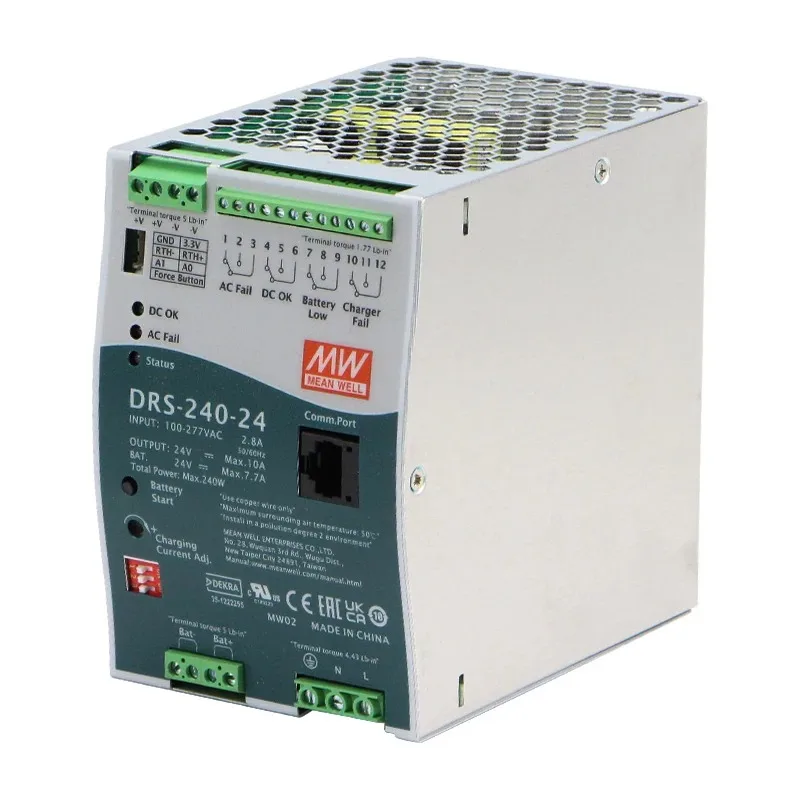 Mean Well DRS-240-24 240W Best Battery Backup UPS DIN Rail Type All-in-One Intelligent Security System Power Supply