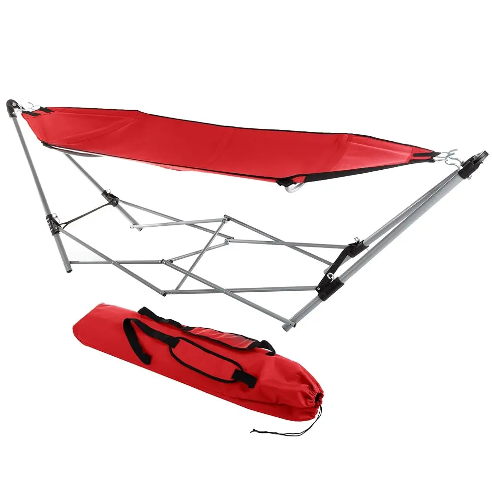 

Hammo With Stand Luded - Portable Hammo Fits Into Carry Bag For Easy Travel - Perfect For Backyard, Pool, Beach, Hiking By
