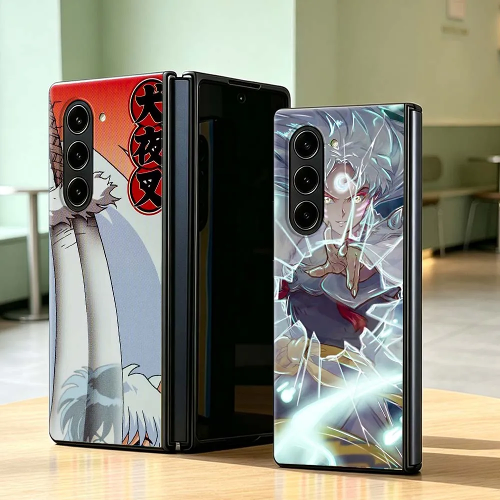 Anime Inuyasha Art Comics Cover Phone Case For Samsung Galaxy Z Fold 8 3 4 5 6 7 5G PC Hard Mobile Folding Black Shell