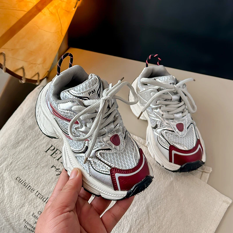 احذية الجري شبكة تنفس بنين بنات أحذية رياضية غير رسمية سميكة لينة وحيد 2025 موضة جديدة للأطفال أحذية رياضية عدم الانزلاق #6