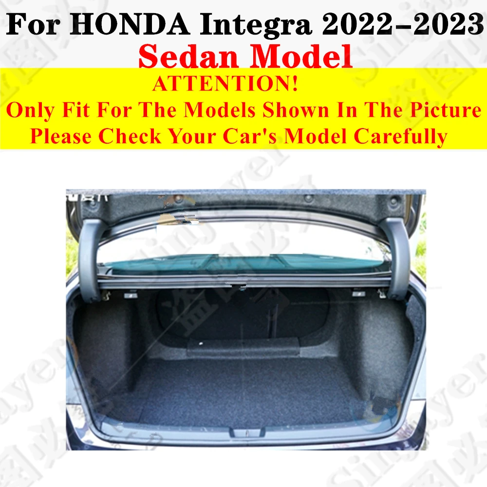 Car Trunk Mat For Honda Integra Sedan 2022 2023 Flat Side Rear Cargo Protect Carpet Liner Cover Tail Boot Tray Pad AUTO Parts