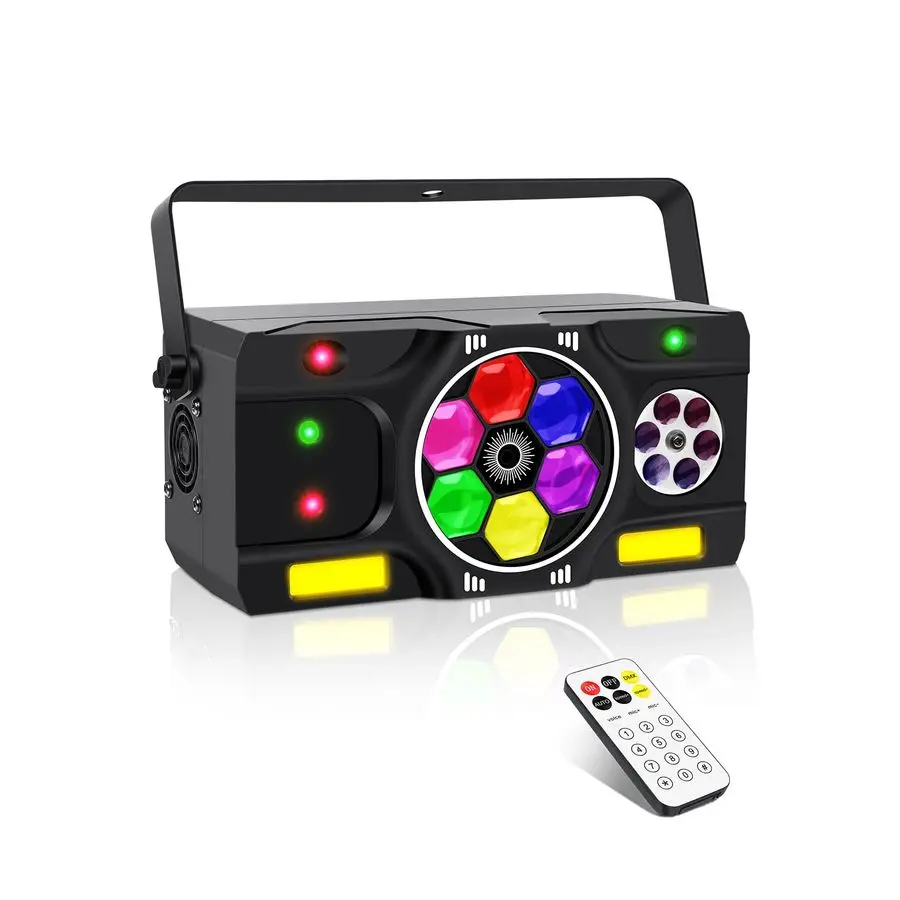 

Вечерние огни, 80 Вт 6IN1 светодиодный DJ Disco Light DMX amp Пульт дистанционного управления, RGBW BeeEye Effect Multi Patterns Strobe Effect, Sound Activat