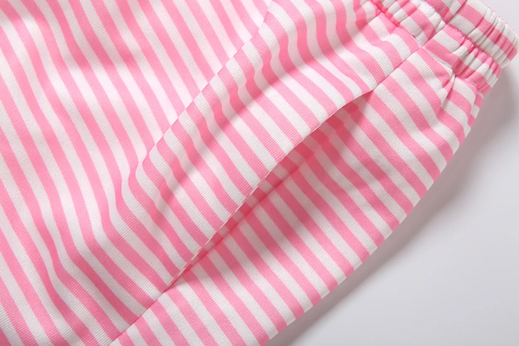Weird Puss Stripe Patchwork 2-teiliges Set für Damen, T-Shirt mit Rundhalsausschnitt und langen Ärmeln + Mini-Shorts, lässiger, schlichter und bequemer Alltagslook – Detail 10