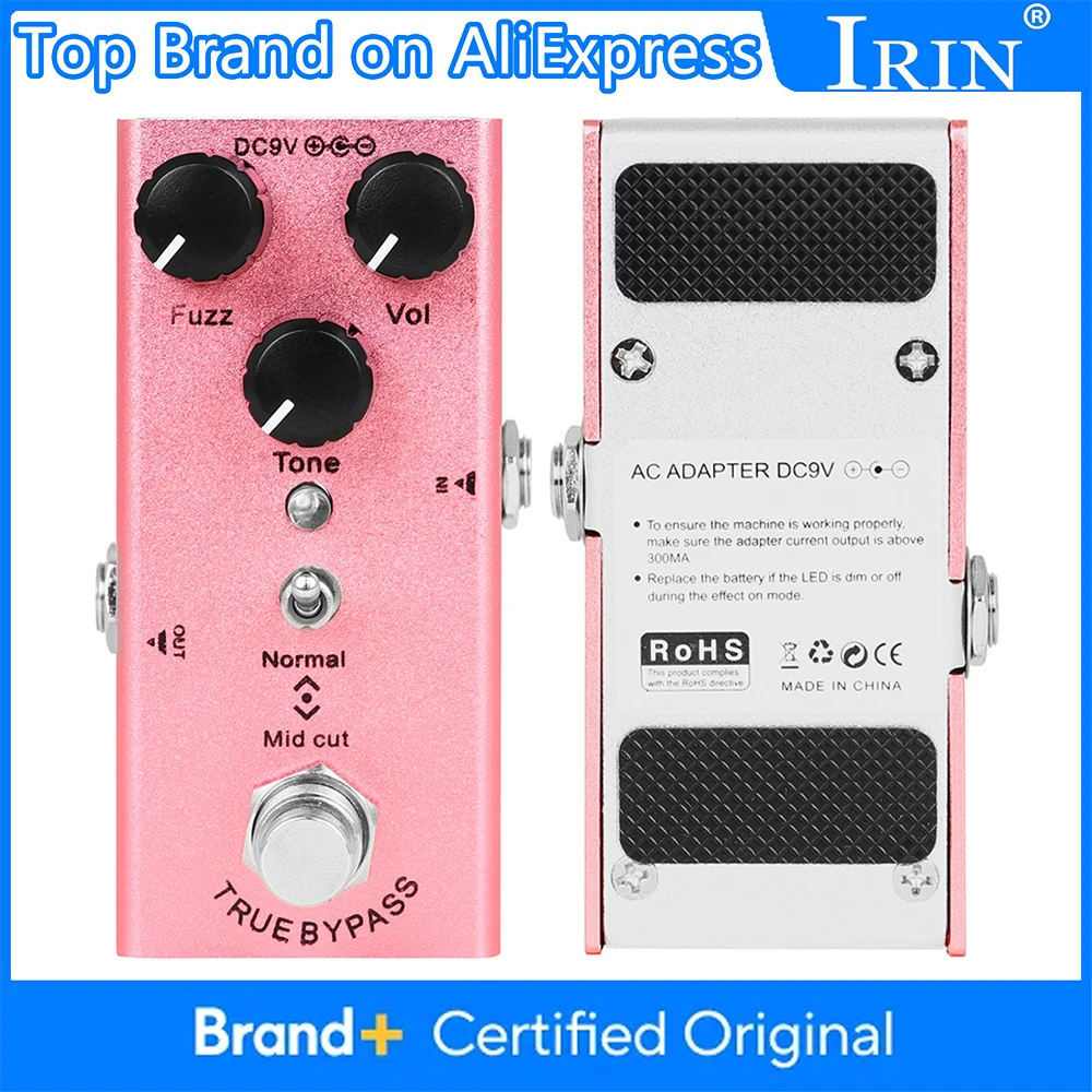 Pedal de Efecto Fuzz IRIN Classic Sound, Pedal de Aleación de Aluminio de Alta Calidad, Reducción de Ruido y Efecto de Sonido, Pieza Individual para Guitarra Eléctrica