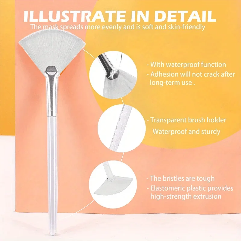 Ensemble de pinceaux de maquillage avec manche, 4 pièces, pour masque facial, surligneur, pour fond de teint, pour dames