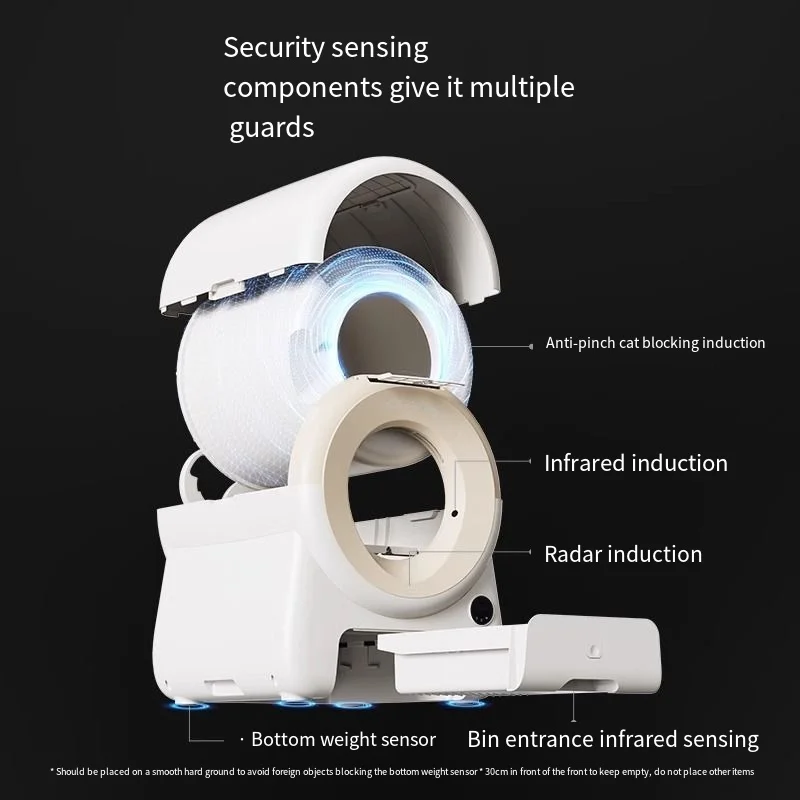 Smart Automatic Cat  Box Self-Cleaning Plastic Automatic Cat Toilet with App Remote Control