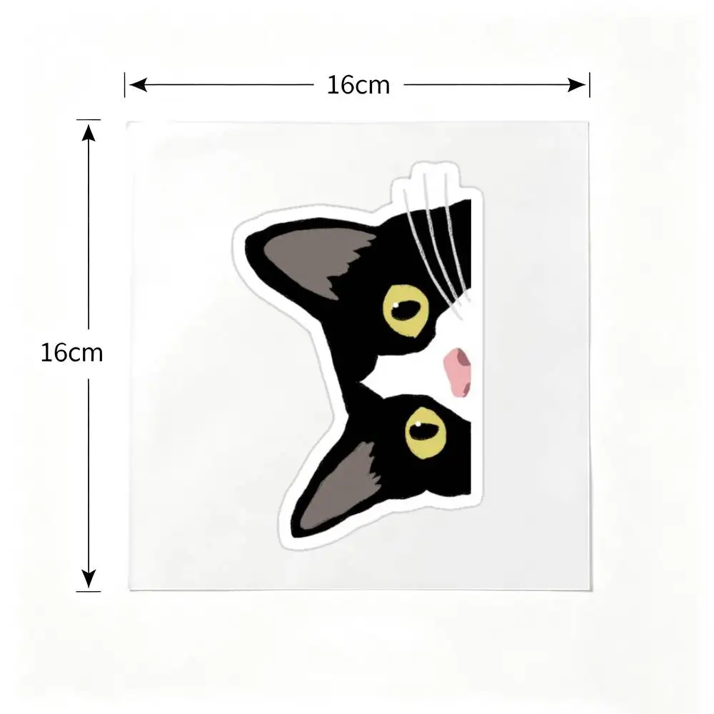 1Pc 2D Flat Peeking Tuxedo Cat Vinyl Sticker, Waterproof Decal for Car Window Motorcycle Laptop Decor, Holiday Gift view 2
