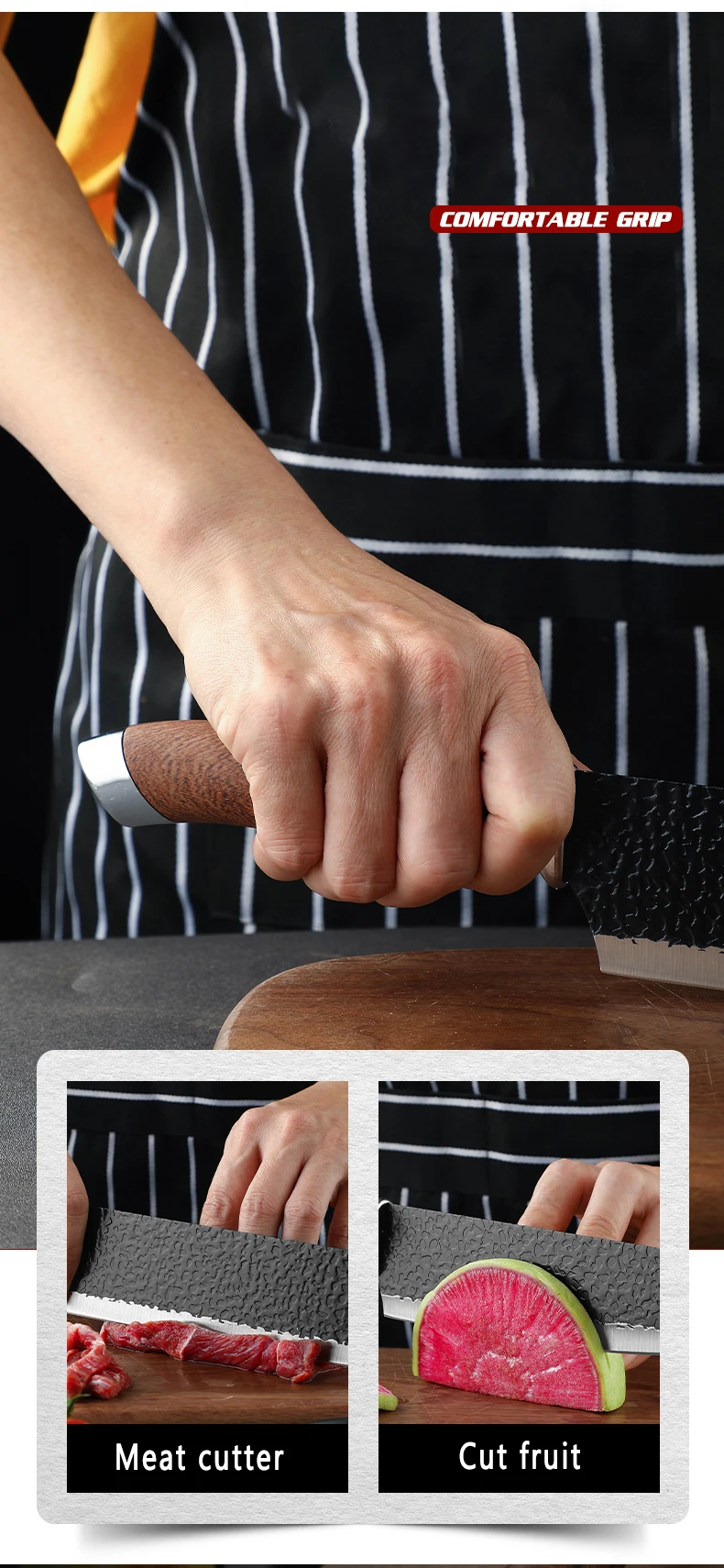 Edelstahl-Küchenmesser, Filetiermesser, Kochmesser, Sushi- und Sashimi-Messer, professionelles Werkzeug für Metzger, japanisches Messer zum Schneiden von Gemüse und Fleisch. – Detail 5