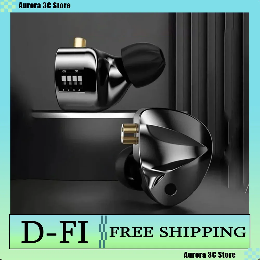 KZ D-Fi سماعات أذن سلكية 4 مستويات ضبط التبديل المزدوج المغناطيسي الديناميكي لفائف الموسيقى HiFi سدادات أذن رياضية مراقبة سماعات الرأس #1