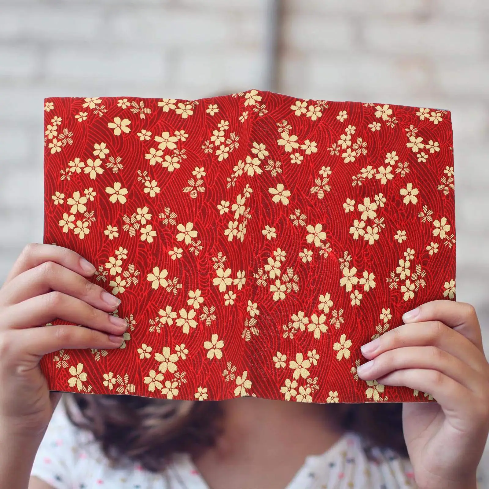 

Gold-stitched Flower Book Sleeve Decorating Cloth Notebook Journal Fabric Textbook Aesthetic Baby