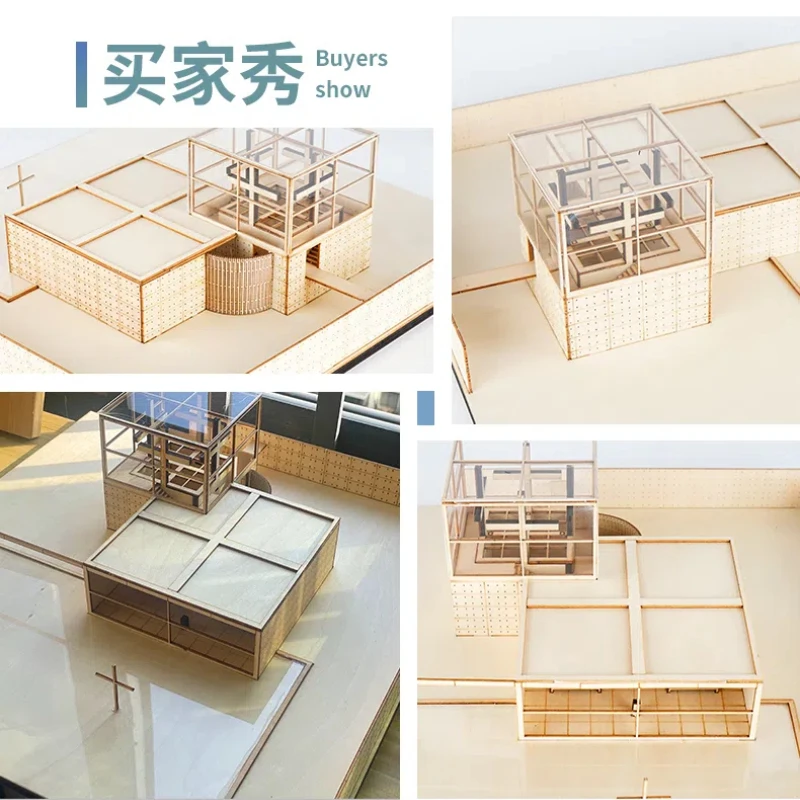 プレハブ木製コンテナハウス、ミニチュア建設、DIY手作り組み立て物、ウォーター教会、1:100