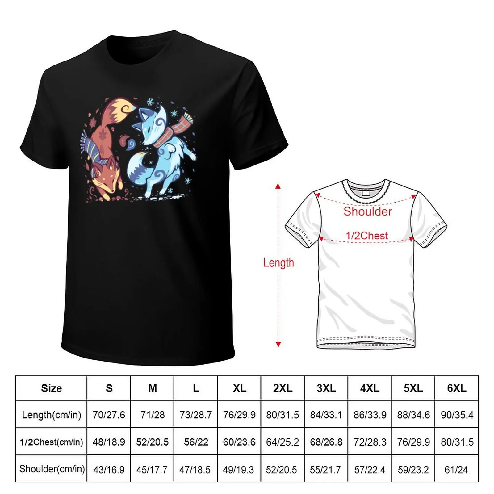 Autumn and Snow Fox T-Shirt Plus Size Everyday Tee Shirt