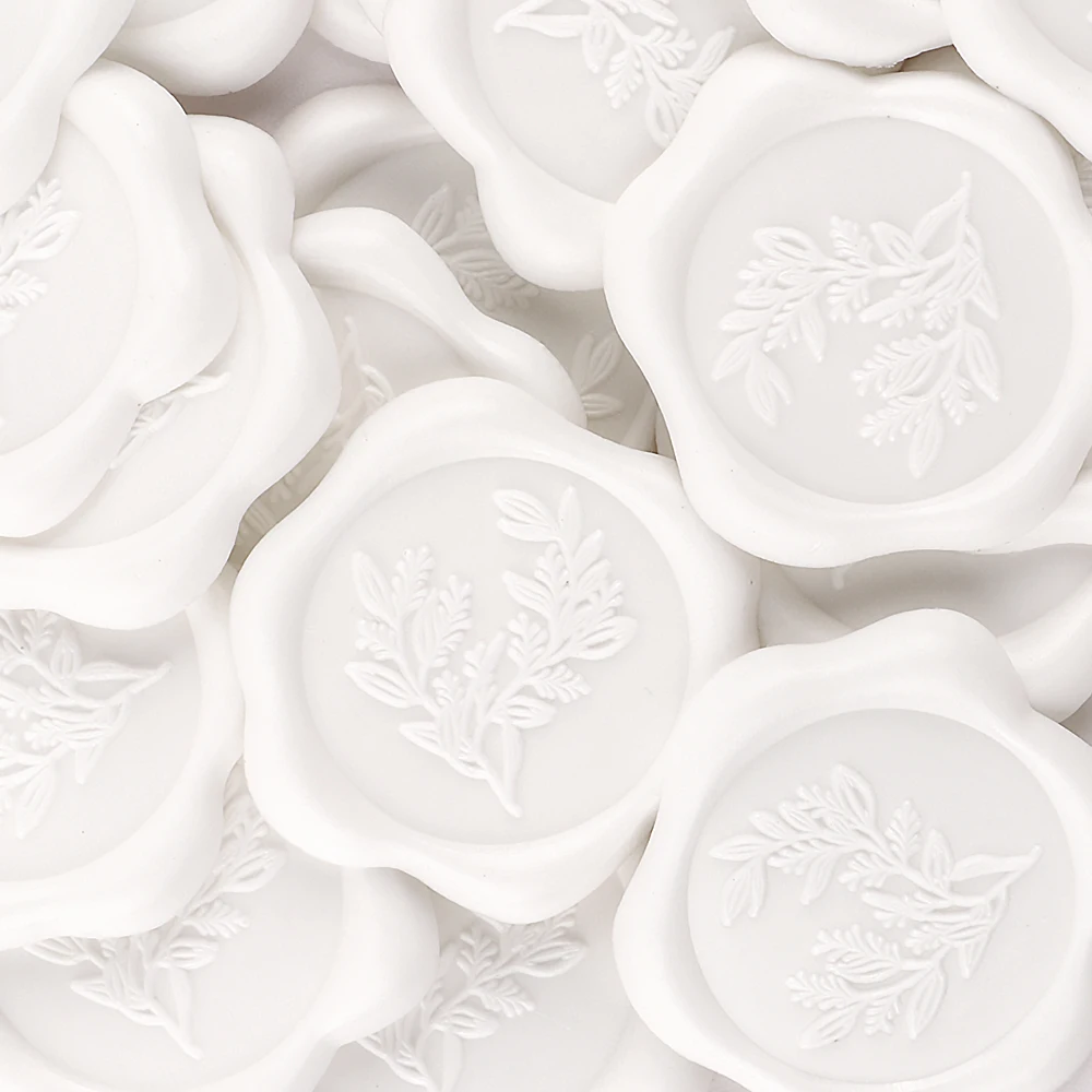 20Pcs/set White Wax Seal Stickers Handmade Envelope Seals Self Adhesive Wax Stickers for Wedding Decoration Wine Bags