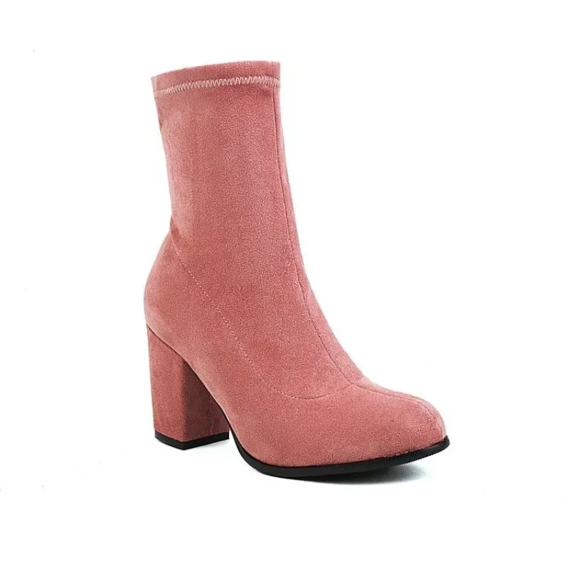 

Высококачественная осенне-зимняя женская обувь на толстом каблуке с круглым носком, простые и элегантные женские модные ботинки в стиле ретро