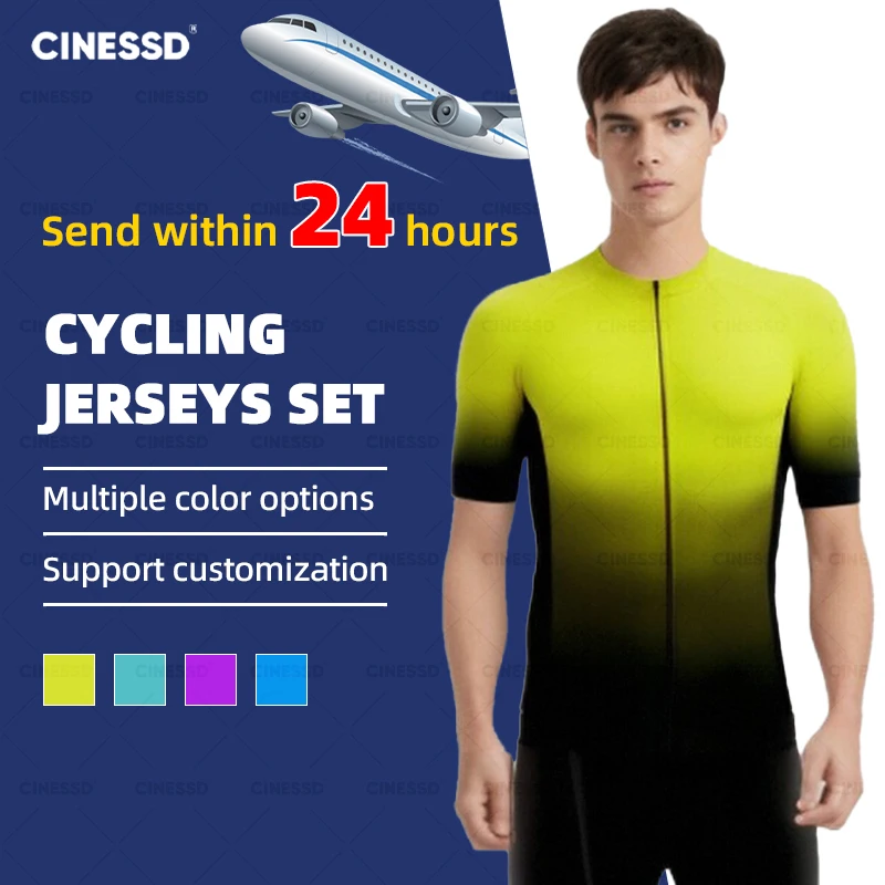 

2024 Men's Cycling Jerseys Sets Summer Road Bicycle Clothes Bicicleta Maillot New Pro Team Man Mtb Bike Jersey Suit Sport Wear