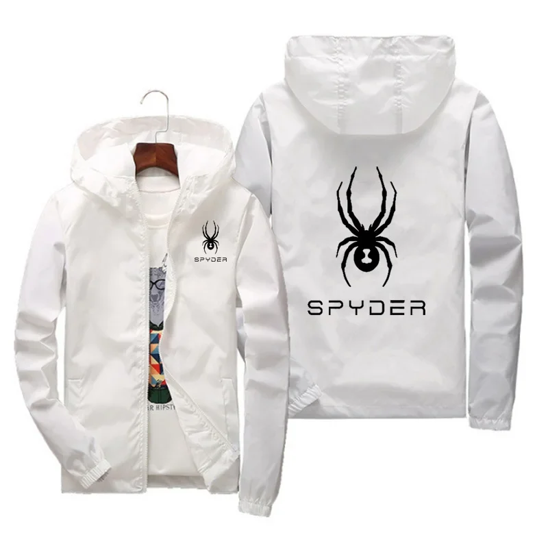 SPYDER-abrigo informal de gran tamaño para hombre, Sudadera con capucha, cortavientos, cremallera, fino, de alta calidad, para primavera y verano, novedad, 7XL