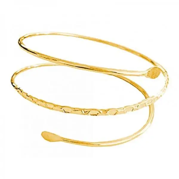 2X Minimalist Metal   Upper Arm Cuff Bracelet Armlet Armband Bangle Golden