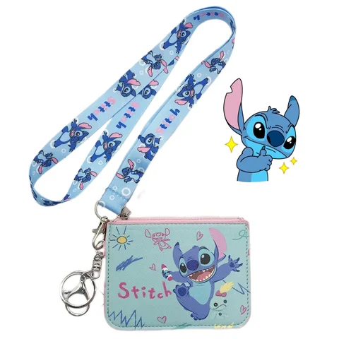 Ny tecknad myntväska söt söm hängande hals lång rep kort myntförvaringsväska mini PU anti-förlorad barnplånbok barnpresent 10 best sales strängstygn - №9