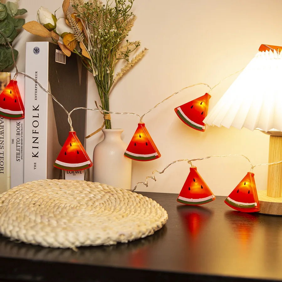 Watermelon LED String Lights Warm White Fairy Lights Battery Operated Decorative Lights for Bedroom Garden, Party Holiday Decor
