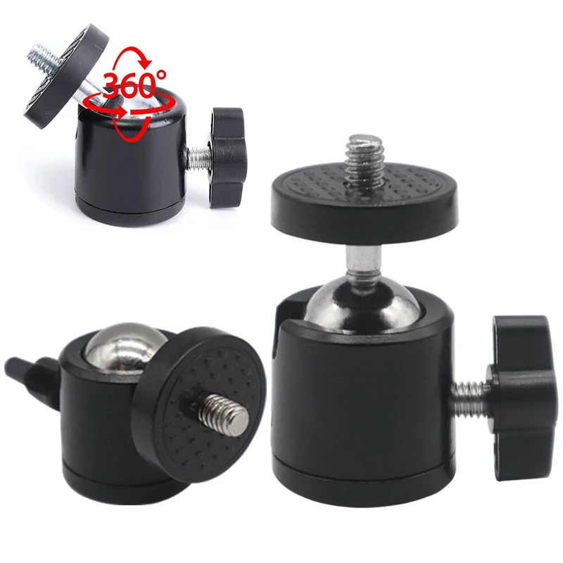 Universal 1/4 Swivel Mini Ball Head Screw Tripod Mount Adapt