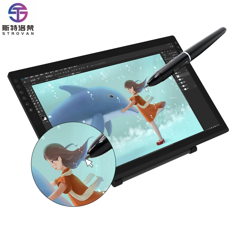 1080P FHD 8192 Pressure Digital Art Drawing Tablet USB DVI Interface New Designers' Electromagnetic Graphic  Touch Tablet