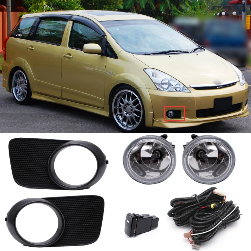 

For Toyota Wish 2003-2008 Car Front Bumper Halogen Fog Lamp Assembly Kit