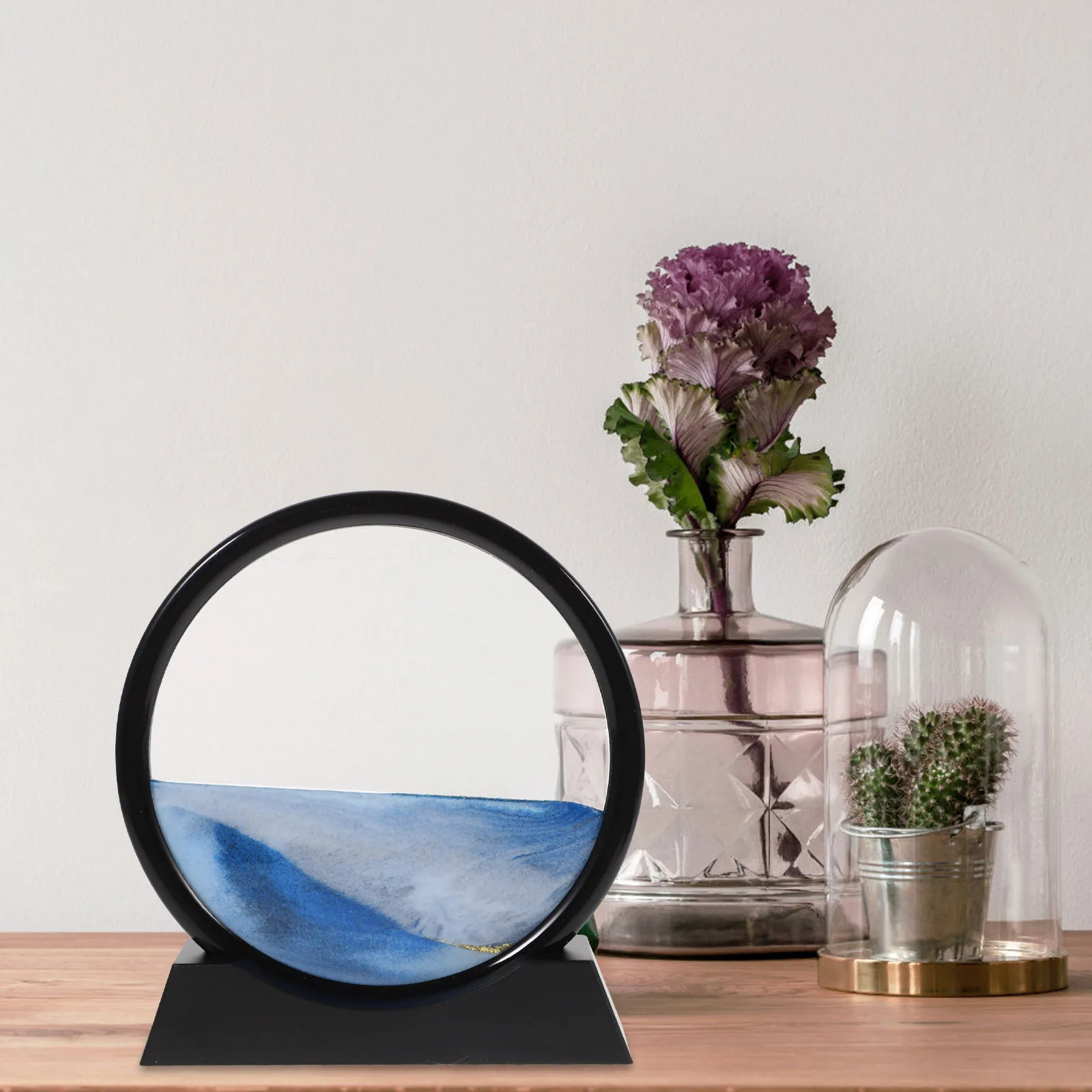 3D-картина из движущегося песка: песочные часы, декоративное пейзажное искусство из натурального песка для кабинета, книжной полки, офисного стола