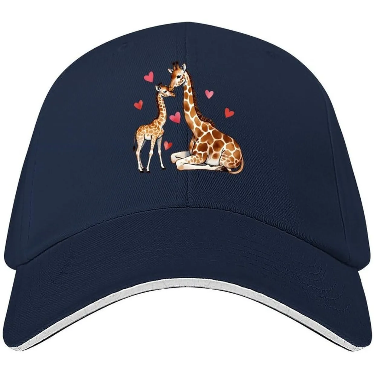 Hearts & Giraffes, Motherly Love Unisex Hat Baseball Cap