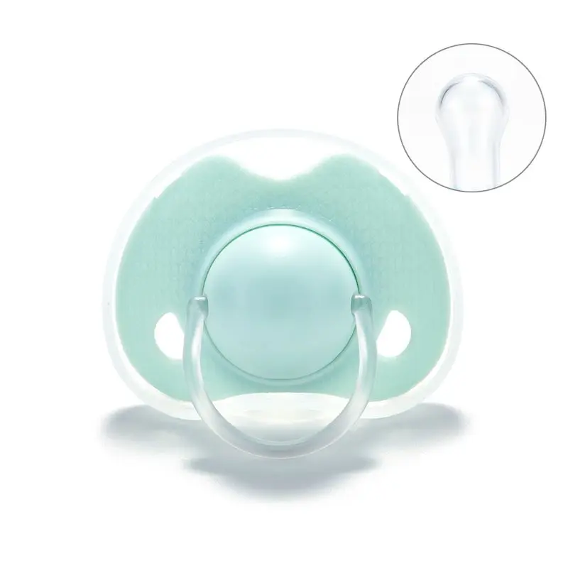 Appease Pacifiers Baby Solid Color Printing Safe Food Grade Silicone Baby Round and Flat Nipples Pacifiers