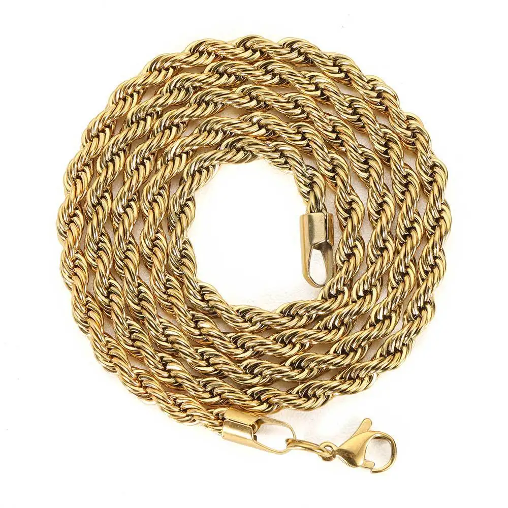 Width 2/3/4/5/6mm Stainless Steel Rope Chain Necklace 316L Stainless Steel Twisted Necklace link Chain Jewelry Accessories