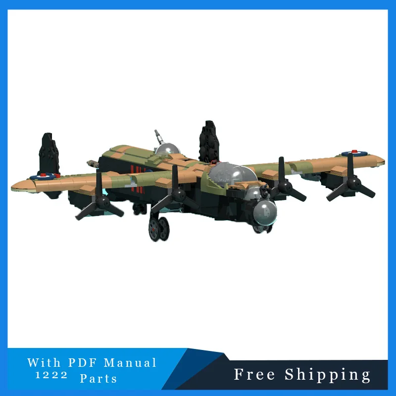 1222개 부품 창의적인 레트로 멋진 전투기 기술 블록 모델 교육용 DIY 조립 장난감 어린이 크리스마스 생일 선물