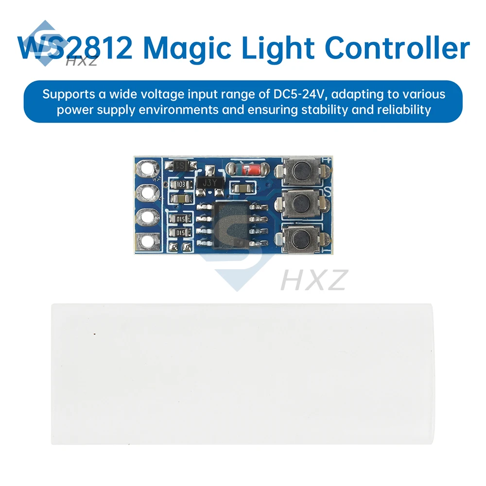 Controlador de luz DC 5-24V 900-LED WS2812 controlador de brillo de Color/3A controlador de luz RGB modo de respiración para tira LED Arduino
