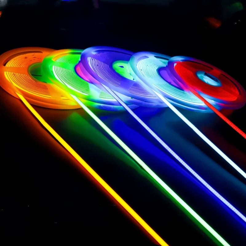 5M DC12V 5mm Super Thin COB LED Strip Light  Dimmable Red Green Blue 2700K 3000K 4000K 6000K High Density Flexible Led Tape