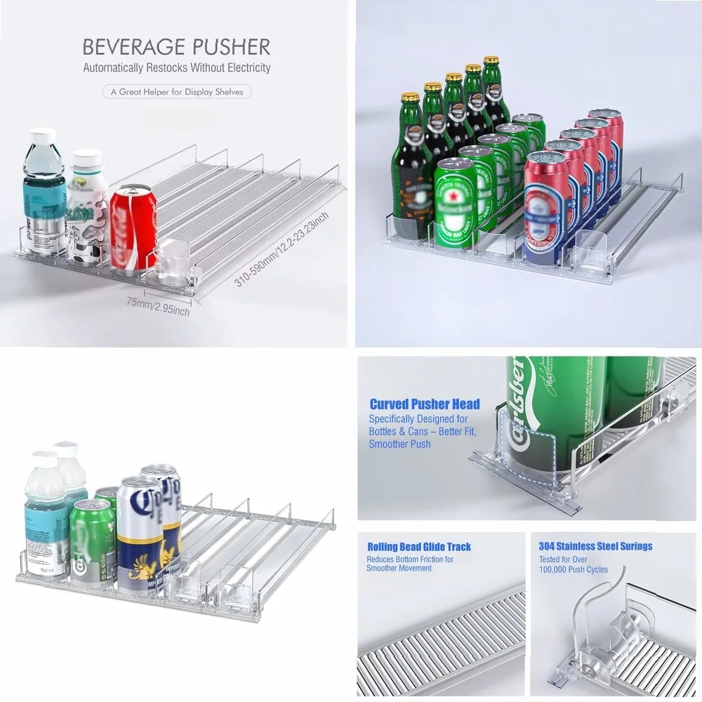 

1-5Pcs Self-Sliding Can Organizer for Refrigerator, Automatic Beverage Pusher for Fridge/Freezer Storage