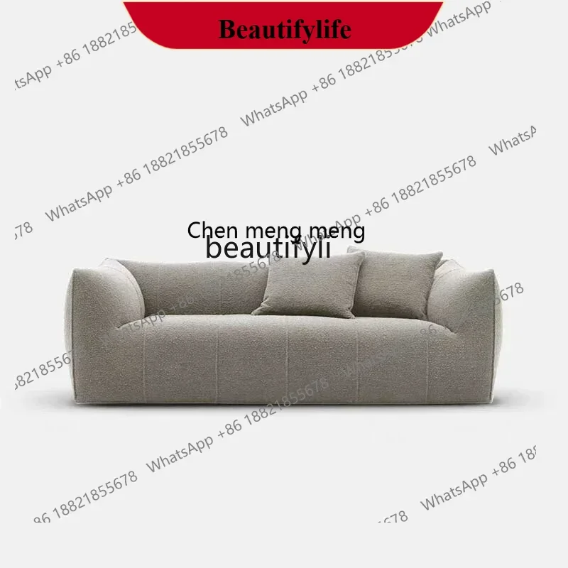 

z183 Y48 Italian minimalist fabric sofa living room sofa three-person straight row light luxury designer sofa