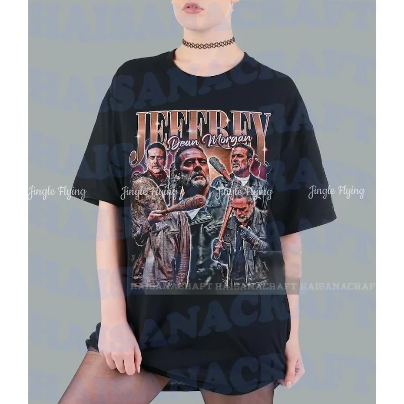 Camiseta clásica Jeffrey Dean Morgan Negan Smith Hunter Move Movie Lover Foa Fan, camisetas gráficas, regalo para hombres y mujeres, camiseta Zombie