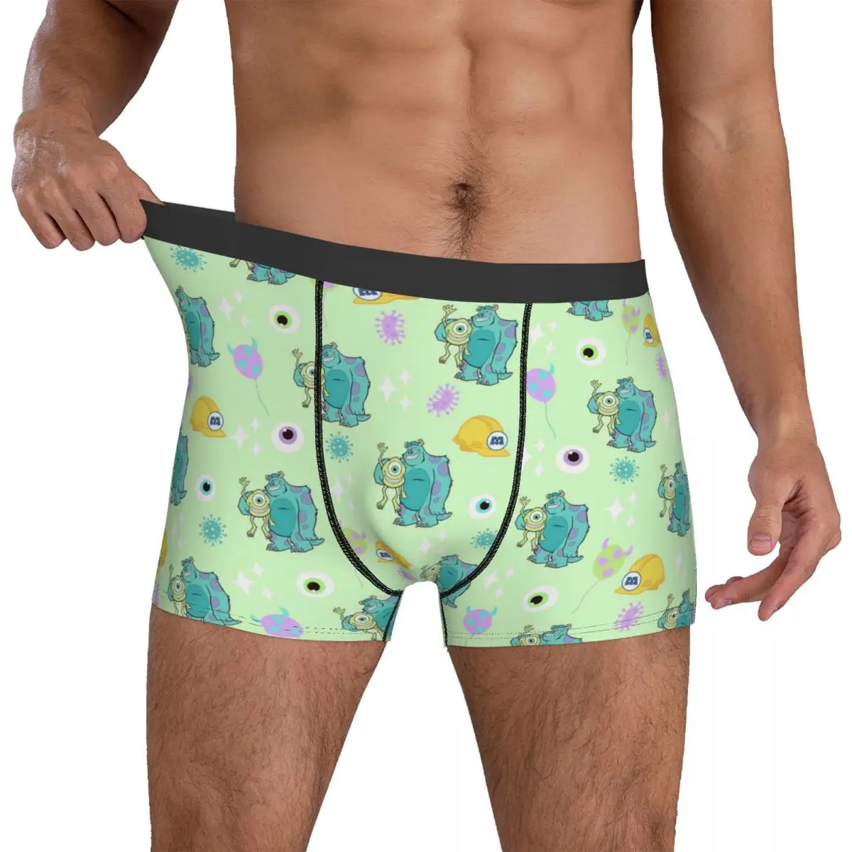 

Трусы-боксеры Monsters Inc Mike And Sulley, качественные мужские удобные шорты-боксеры с принтом, трусики большого размера