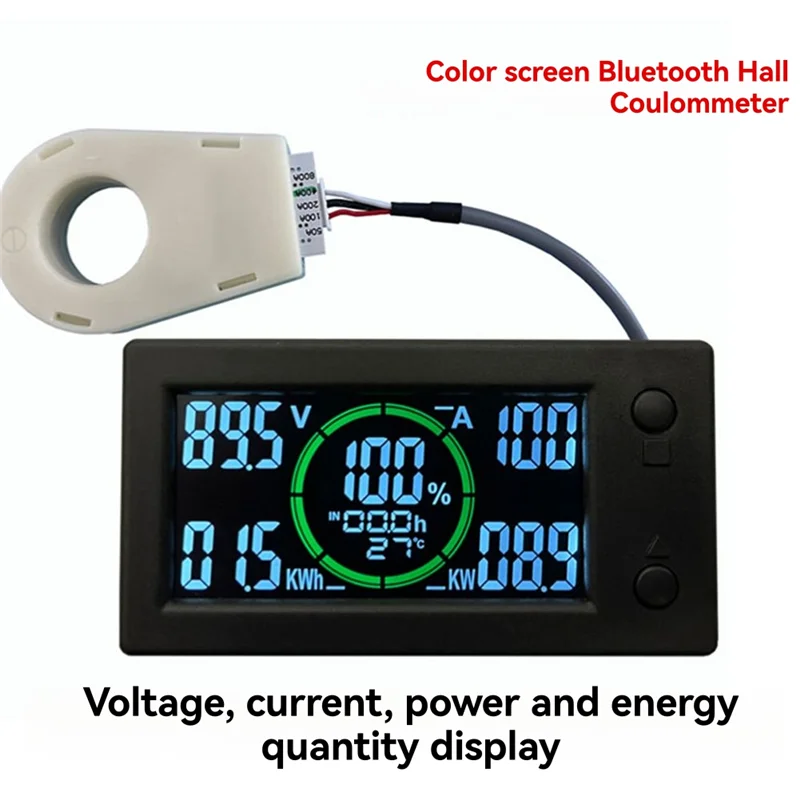 A79i tela colorida bluetooth hall coulomb medidor de energia da bateria de lítio display carro elétrico rv tensão corrente 400a