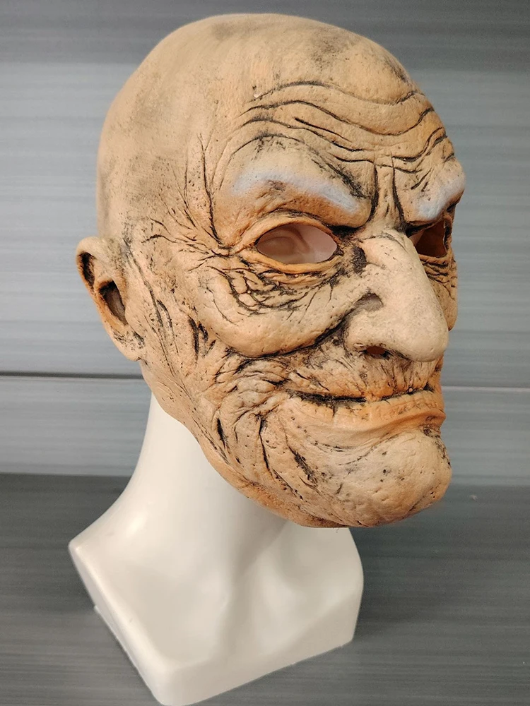 Puntelli per feste in maschera di Halloween Naso grande Maschera antirughe horror supersoft Copricapo per nonno vecchio Maschera in lattice realistico