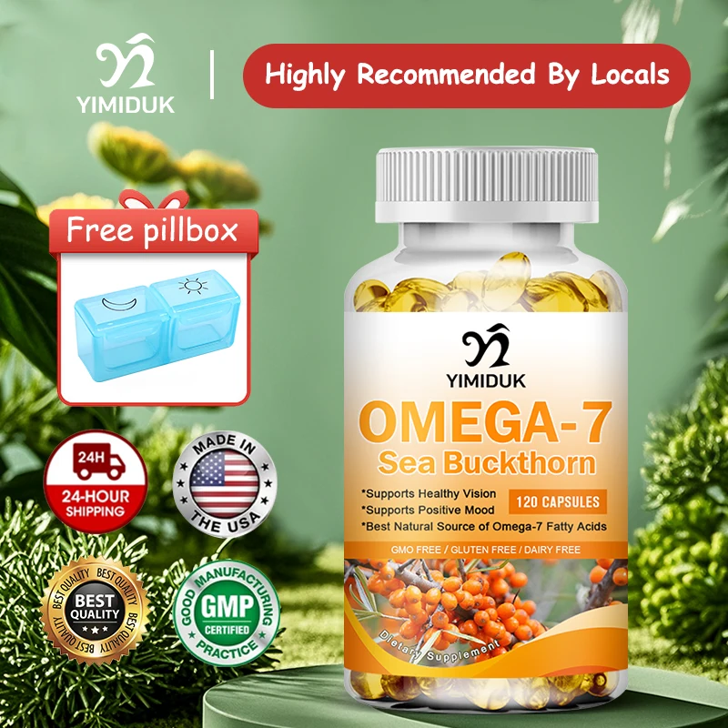 

Yimiduk Omega-7 Sea Buckthorn Oil Supplement, for Healthy Vision, Liver Health, Positive Mood, Promote Skin Health, Gluten Free