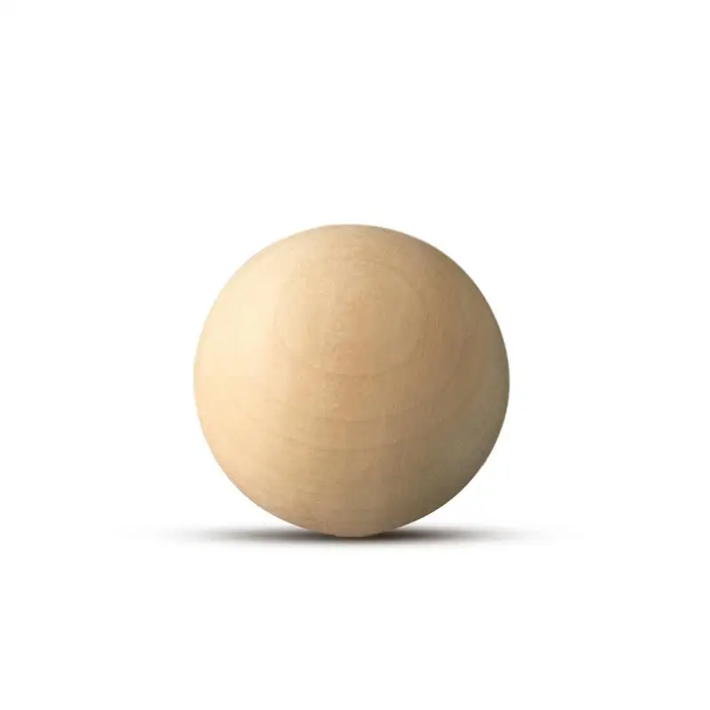 Solid Wooden Round Ball Natural Ball Round Spacer Wood Beads Natural Color Big Painted Ball Decoration Jewelry Making No Hole