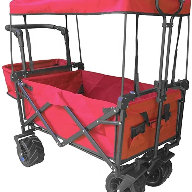 Push pull wagon stroller wagon folding wagon with canopy for kids