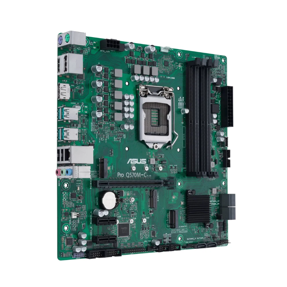 ASUS PRO Q570M-C Motherboard Supports 10700F 11700F 11600K 10400F 11400F 11900K CPU 4xDDR4 HDMI 2xM.2 PCIe 4.0 mATX LGA1200 view 2
