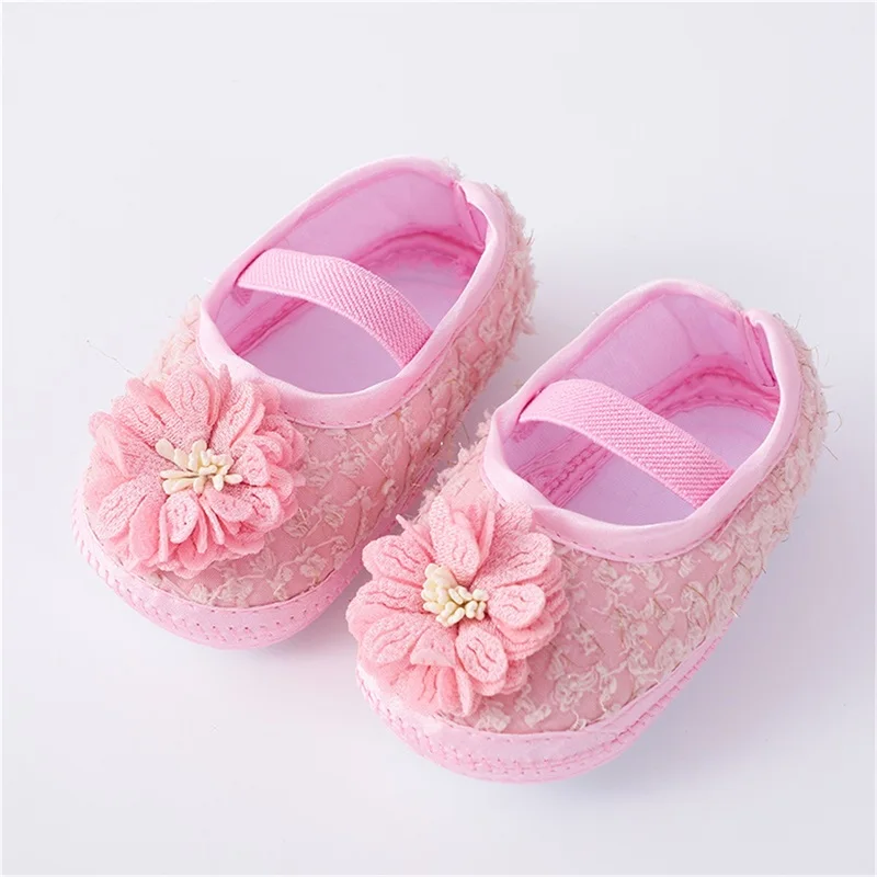 

Michellecmm 2pcs Set Baby Girls Flat Shoes Set Soft Sole Flower Elastic Band Non-slip Toddler Mary Jane Flats with Hairband