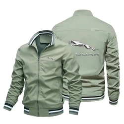 Chaqueta deportiva ultradelgada con cremallera para hombre, ropa de protección solar con logotipo de coche Jaguar, moda informal, verano, 2023