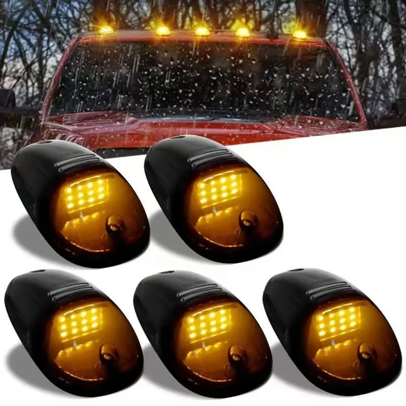 

SXMA J155 Roof Dome Light Lamps yellow 12V 0.84W ABS for Car Off Road Truck 4x4 SUV ATV Portable Waterproof 5pcs/set